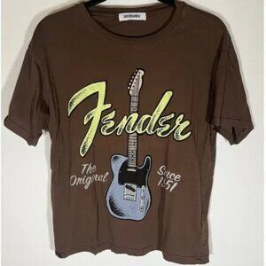 Daydreamer chocolate brown FENDER guitar graphic XS rocker western festival